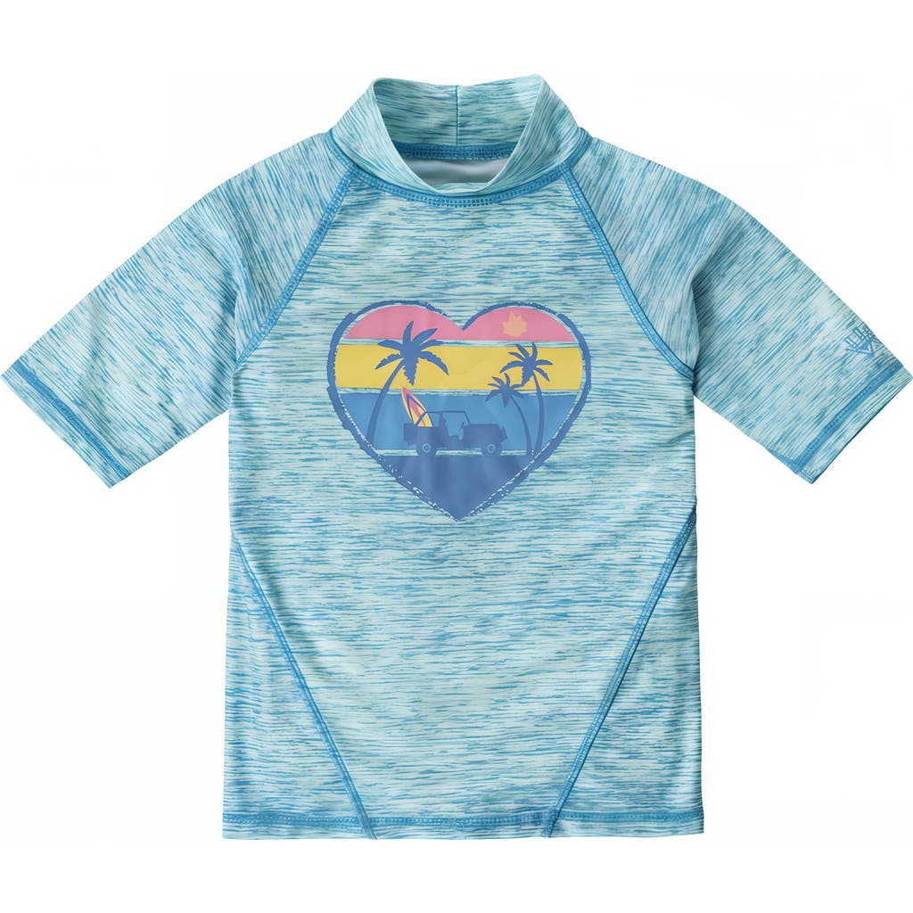 Uv Skinz Short Sleeve Sport Sun & Swim Shirt In Lagoon Malibu Cruisin