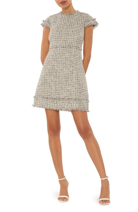 Francis Raw Edge Tweed Sheath Minidress