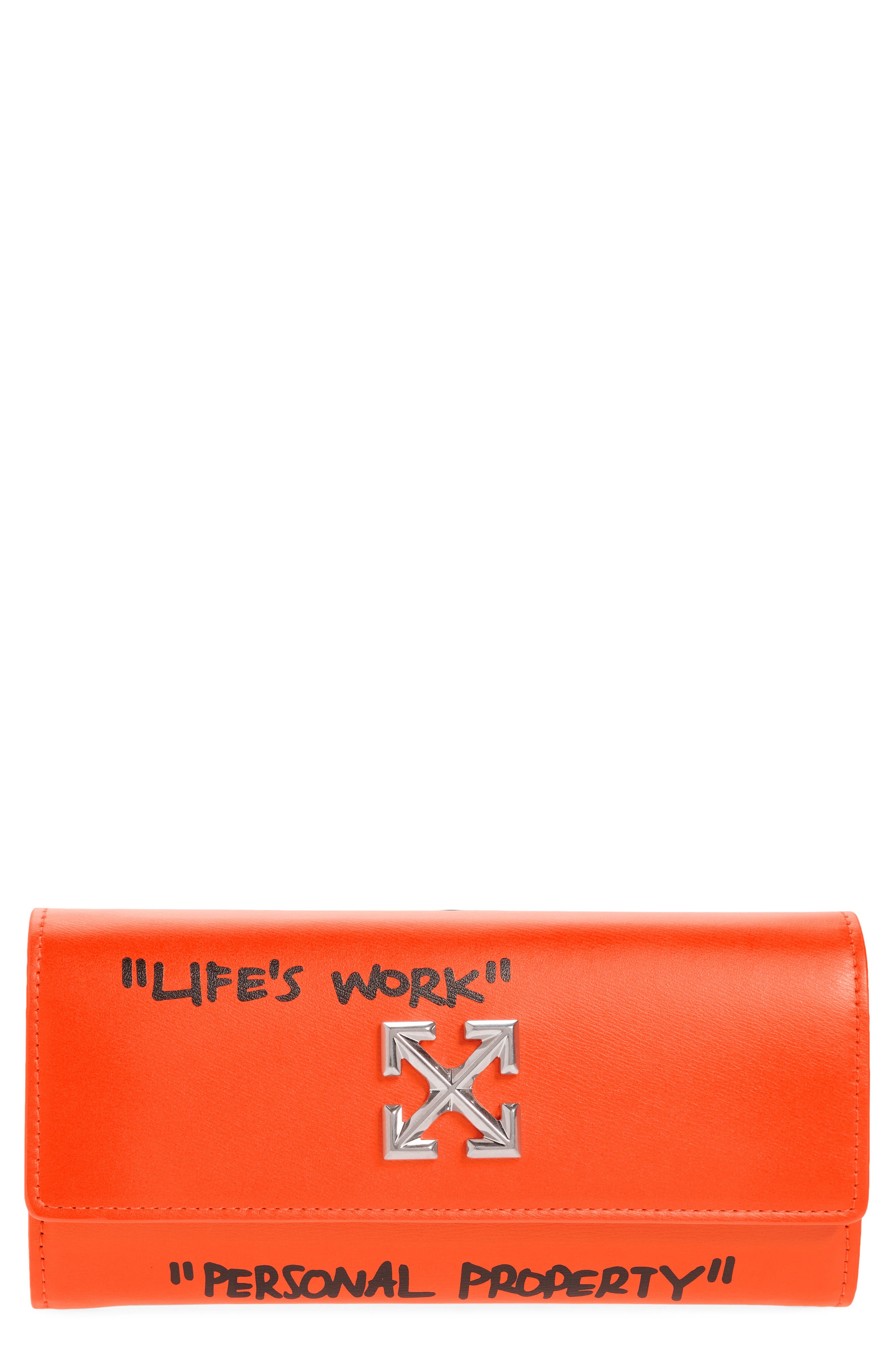 OFF-WHITE: Jitney 0.5 leather bag - Orange