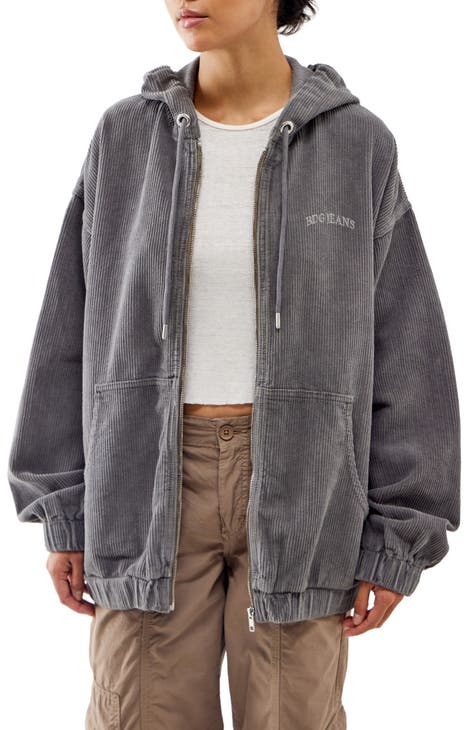 Hooded Cotton Corduroy Jacket