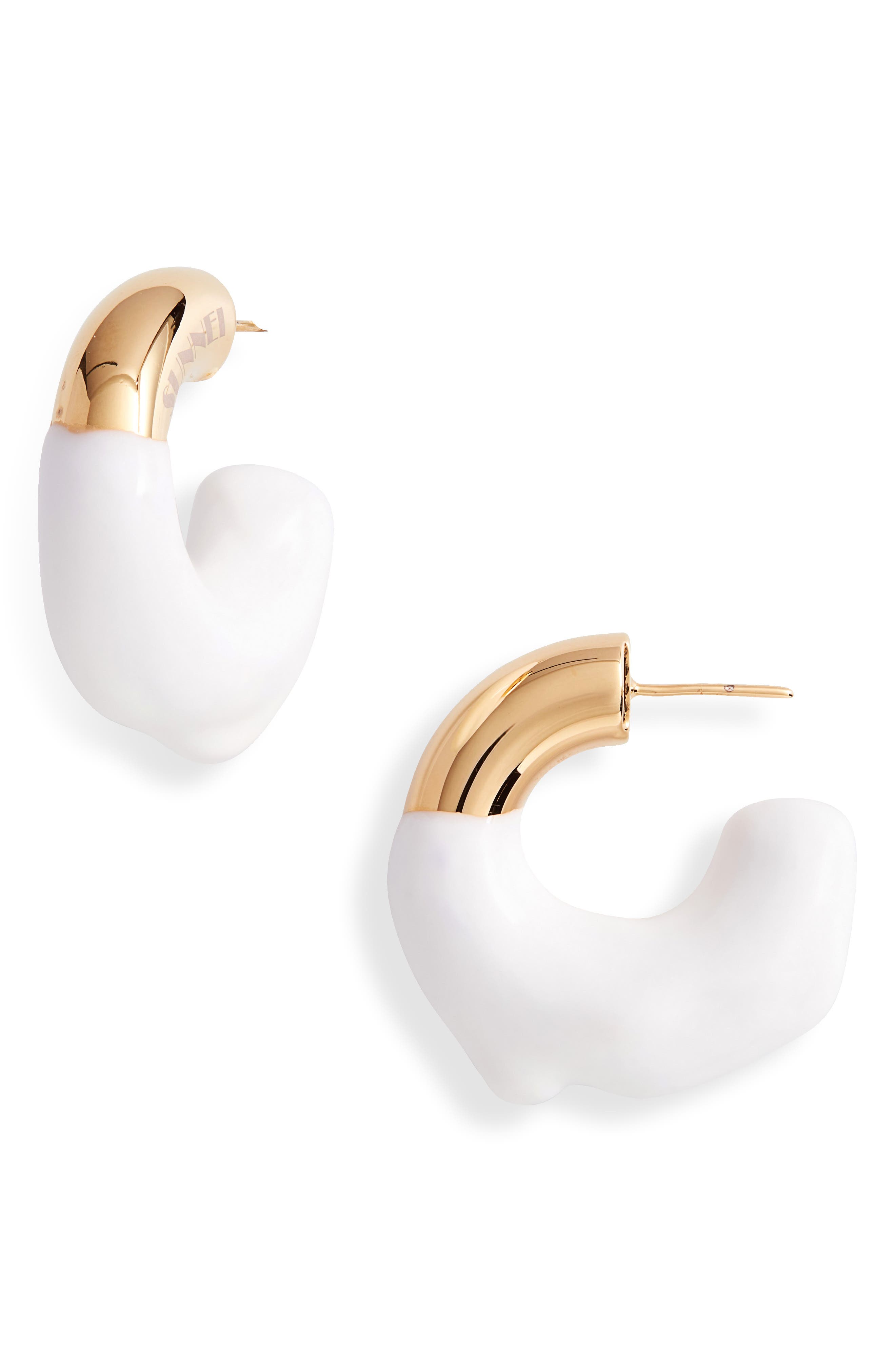 Women's Sunnei Small Rubberized Hoop Earrings | Smart Closet