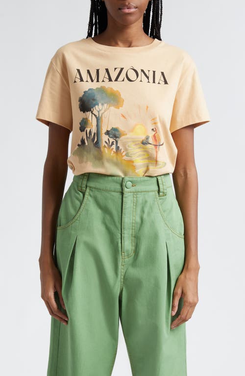 FARM Rio Amazonia Fit Cotton Graphic T-Shirt in Beige at Nordstrom, Size X-Small
