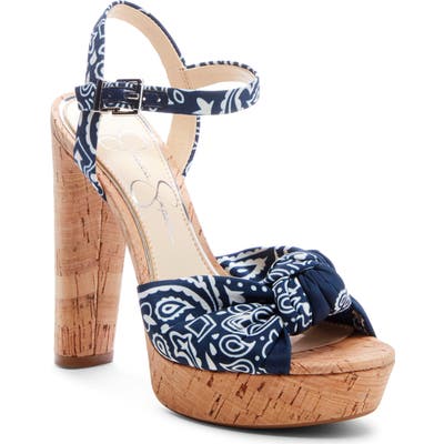 Jessica Simpson Ivrey Knot Platform Sandal- Blue