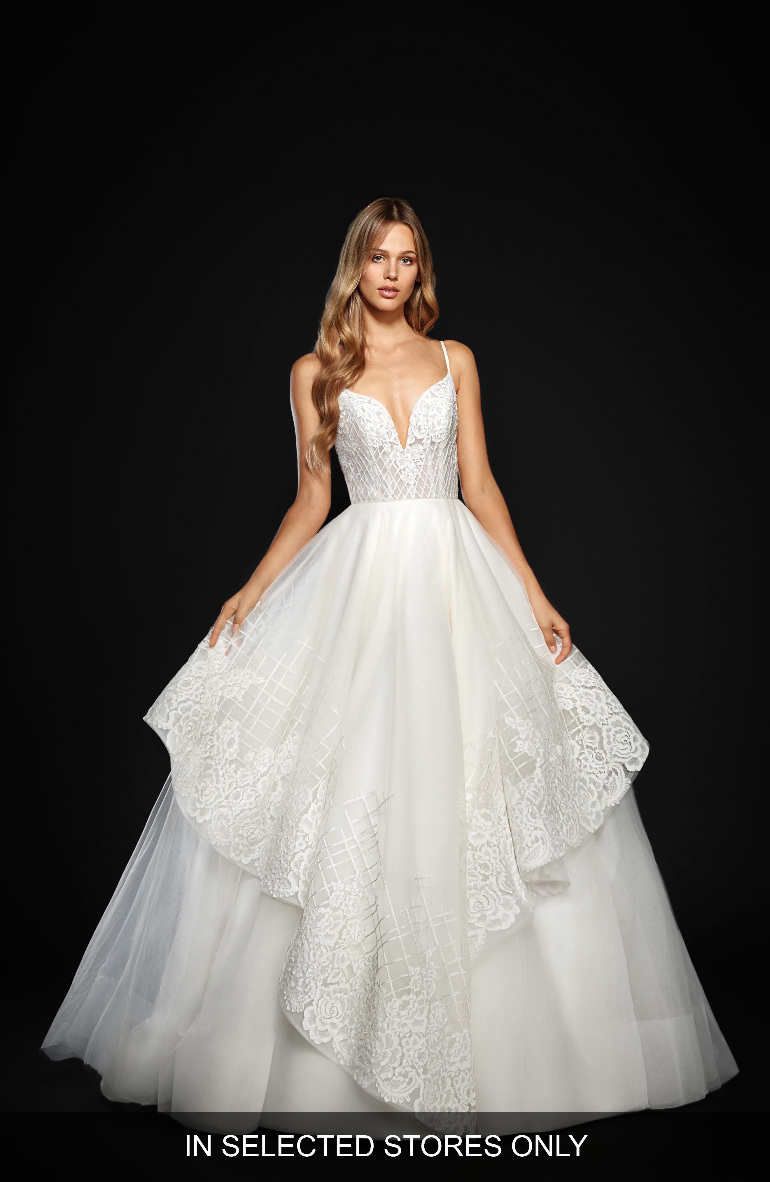 Hayley Paige Hollis Floral Trellis Embroidered Tulle Ballgown