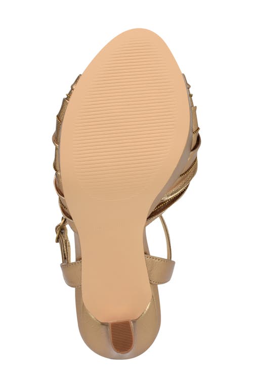 Nine West Wnwinne3 Womens Block Heel Man Made Ankle Strap In Gold