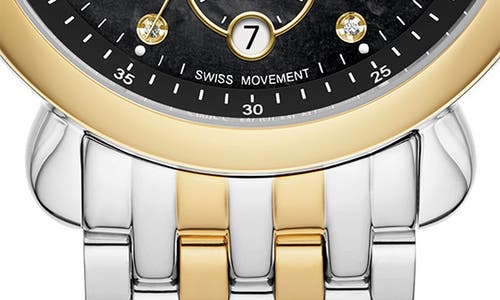 Michele Csx Two-tone Diamond Bracelet Watch, 39mm In Gold/silver