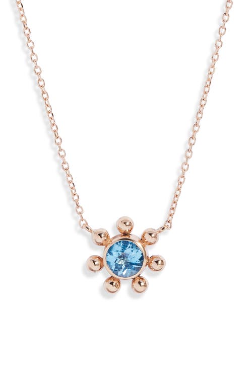 Anzie Dew Drop Marine Blue Topaz & 14K Gold Pendant Necklace in Swiss Blue at Nordstrom
