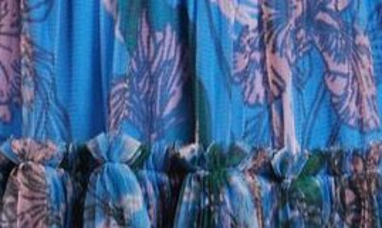 Shop Hutch Freya Tulle Plissé Ruffle Gown In Peri Inked Iris