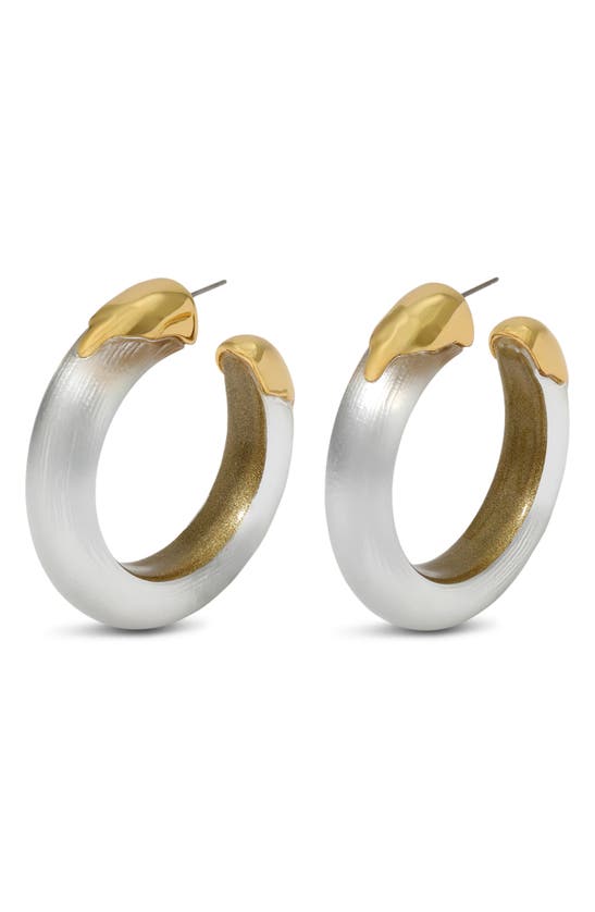 Shop Alexis Bittar Luminous Lucite® Dipped Hoop Earrings In Silver