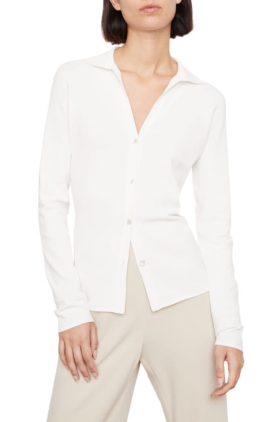 Vince Women's Collared Knit Button-front Cardigan In Off White