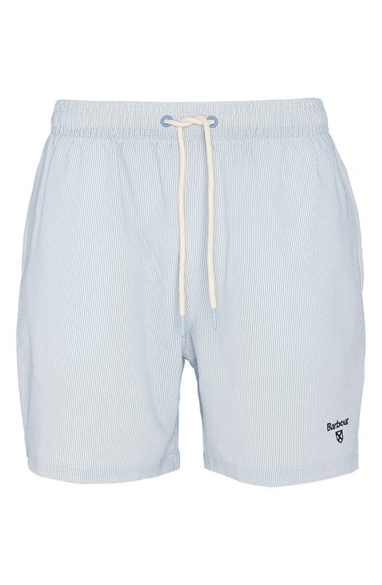 Shop Barbour Somerset Swim Trunks In Sky Blue