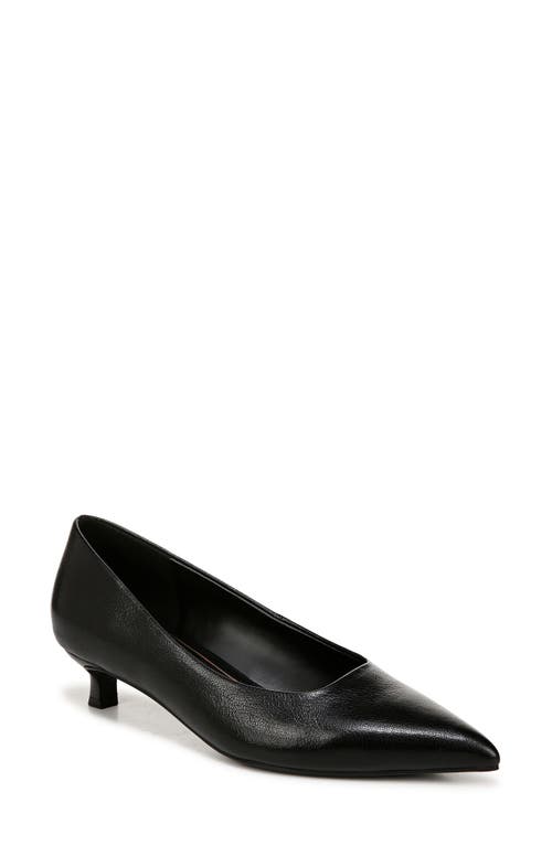 Naturalizer Natalia Womens Cushioned Footbed Pointed Toe Kitten Heels In Black Leather