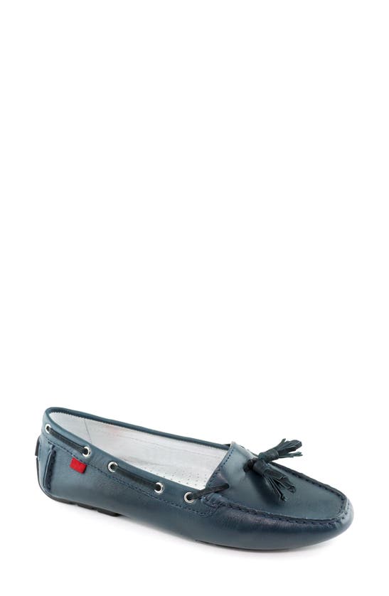 Marc Joseph New York Cherry Street Tassel Flat In Navy Nappa