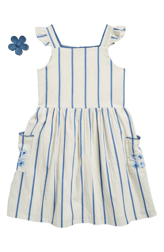 Shop Rachel Zoe Kids' Millie Printed Dress & Hair Accessory Set In Snow White
