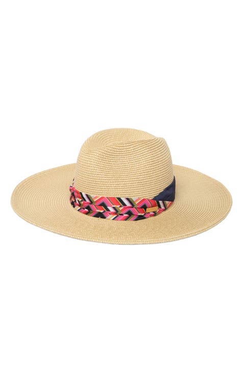 Trina Turk Palmas Ultrabraid Toyo Straw Floppy Sun Hat Sun Hats