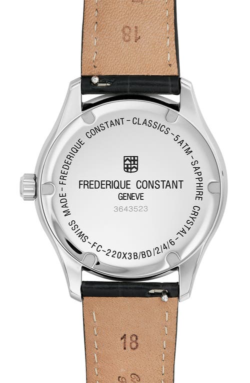 Frederique Constant Classics Diamond Leather Strap Watch, 36mm In Silverone