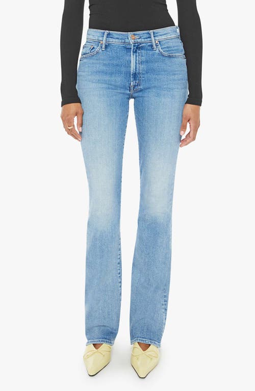 Shop Mother The Outsider Sneak Mid Rise Bootcut Jeans In Full Moon