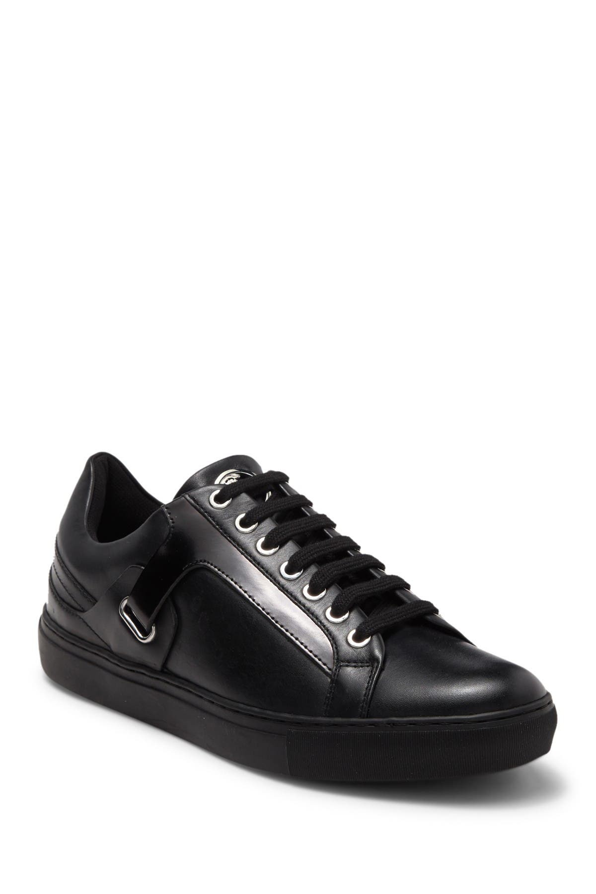versace black leather sneakers