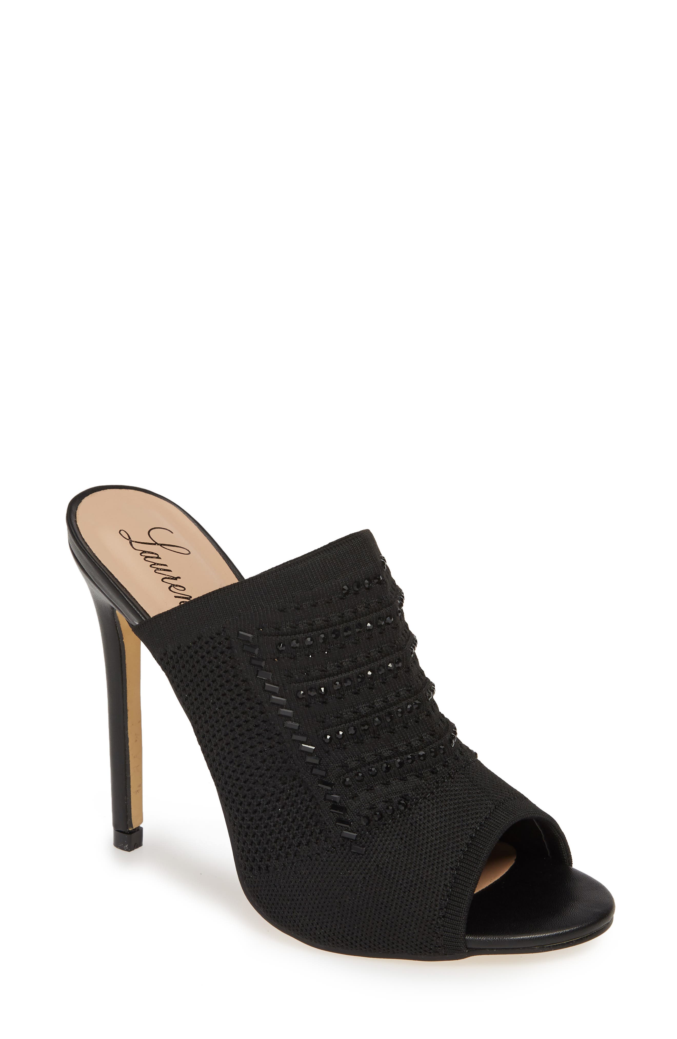 Lauren Lorraine Marcia Beaded Peep Toe Mule