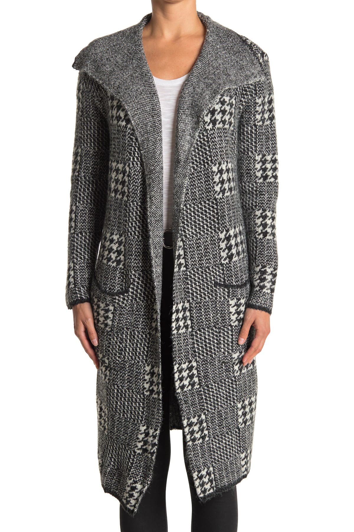 JOSEPH A | Drape Collar Print Maxi Cardigan Sweater Coat | Nordstrom Rack