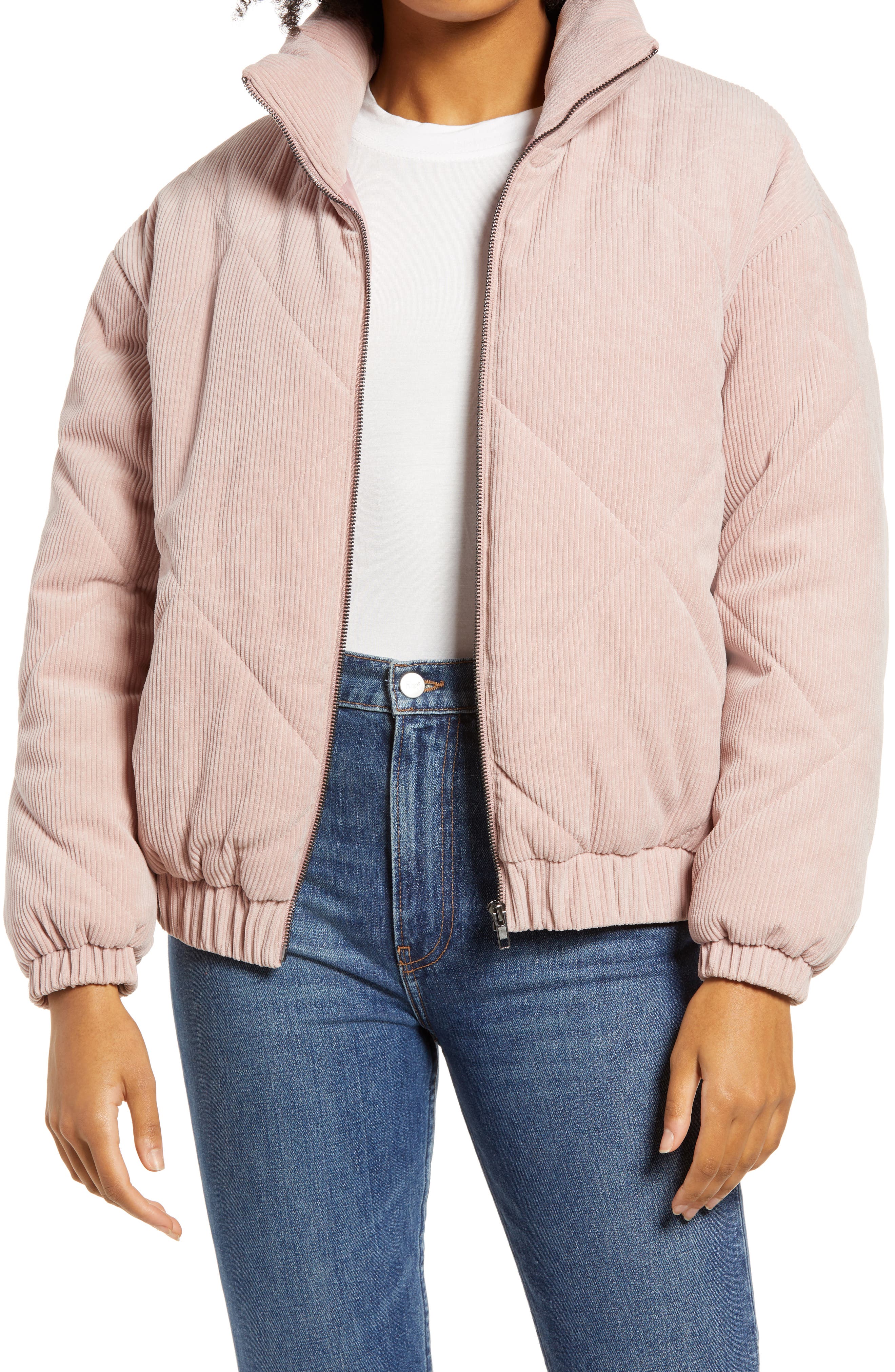ALL IN FAVOR QUILTED CORDUROY BOMBER JACKET,191446369070