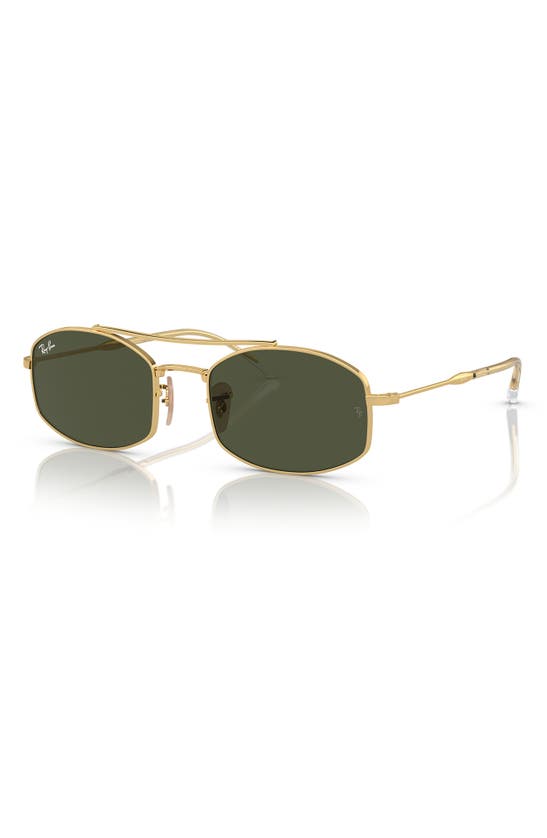 Ray Ban 54mm Oval Sunglasses In Gold Flash