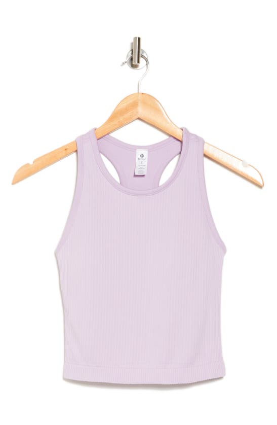 90 Degree By Reflex Racerback Cropped Tank With Bra In Lavender Frost