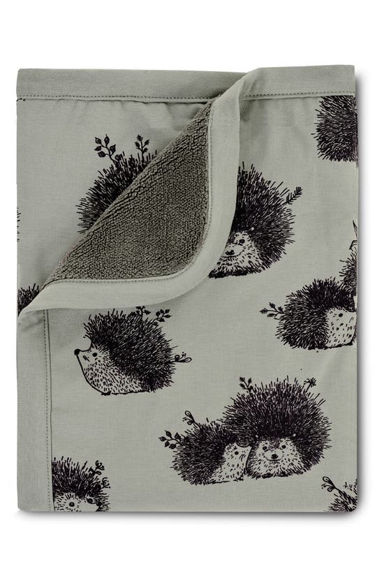 Oilo Hedgehog Reversible Cuddle Blanket In Green
