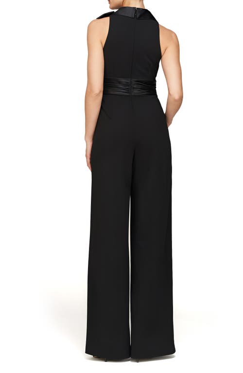 Shop Js Collections Janice Satin Trim Crepe Jumpsuit In Black