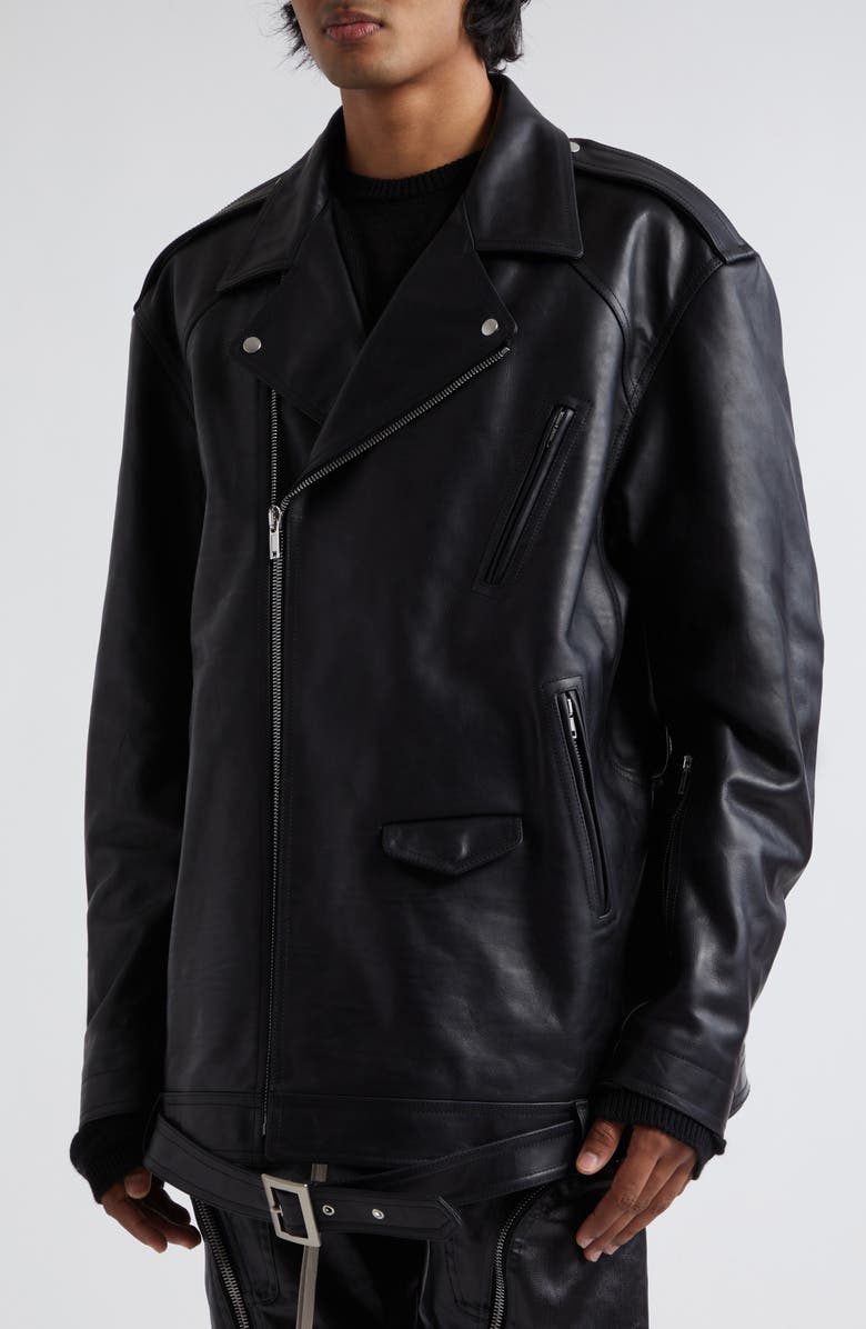 Rick Owens Luke Stooges Oversize Leather Moto Jacket | Nordstrom