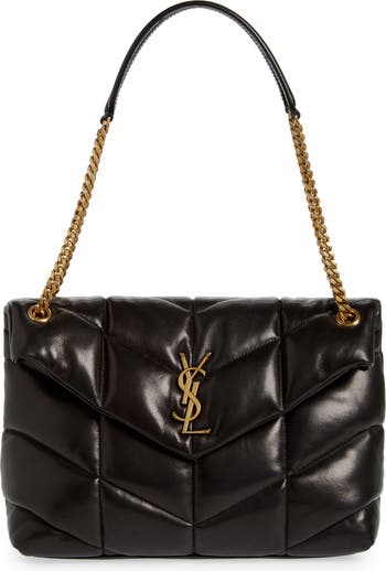 Loulou puffer leather crossbody bag Saint Laurent Black in Leather -  34750939
