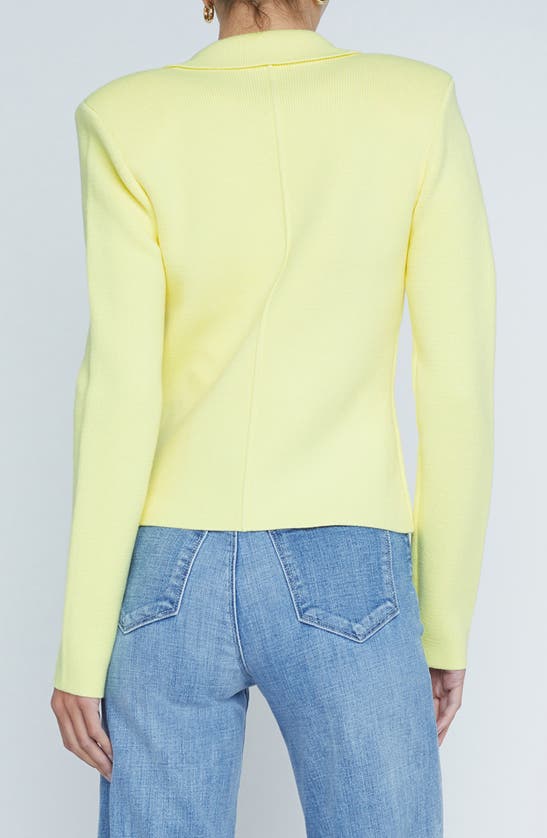 Shop L Agence L'agence Sofia Cotton Blend Cardigan Blazer In Yellow Sorbet