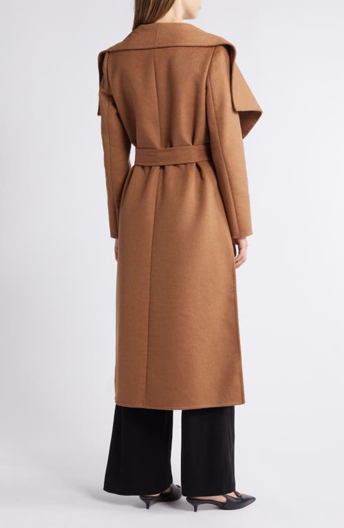 Shop Bcbg Scarlet Long Wrap Coat In Toffee