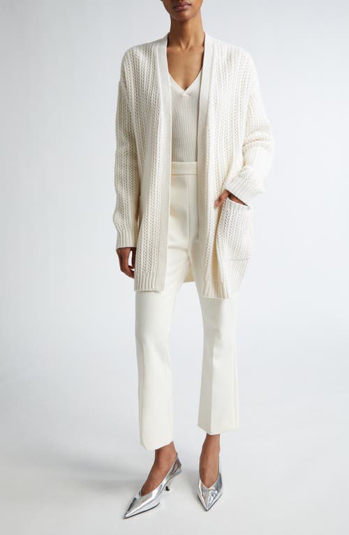 Shop Max Mara Balzac Open Front Wool & Cashmere Cardigan In Vanilla