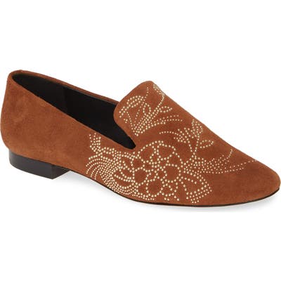 Karl Lagerfeld Paris Nova Floral Studded Loafer, Brown