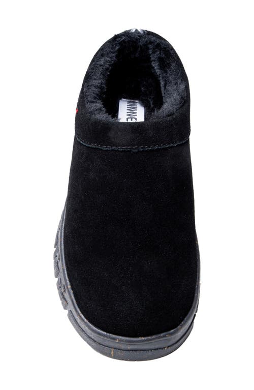 Minnetonka Neva Faux Fur Lined Slipper In Black