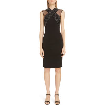 Givenchy Embellished X Front Body-Con Dress, Black