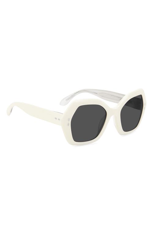 Shop Isabel Marant 53mm Geometric Sunglasses In Ivory