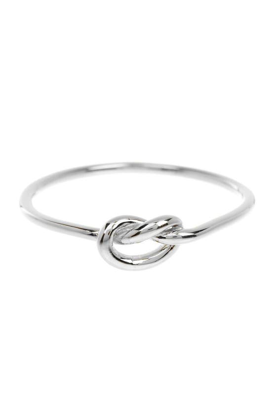 Sterling Forever 14k Yellow Gold Vermeil Thin Love Knot Ring In Silver