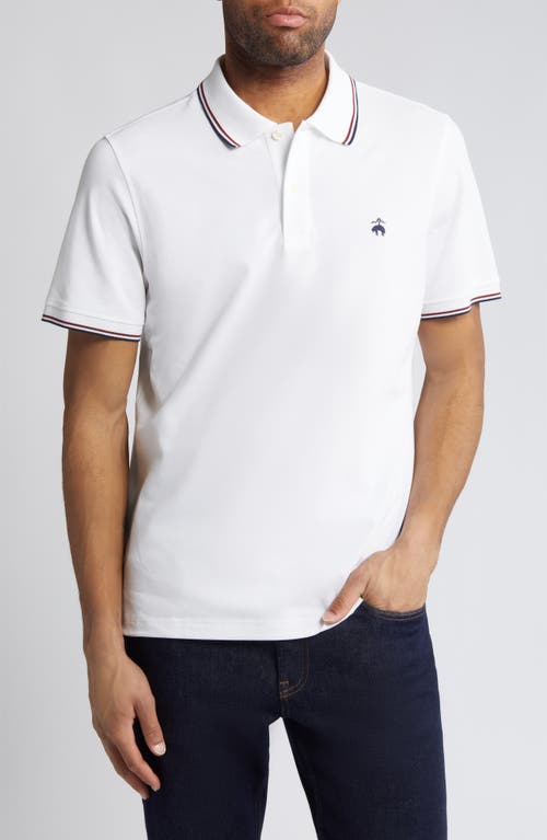 Brooks Brothers Tipped Cotton Piqué Tennis Polo in Bright White at Nordstrom, Size X-Large