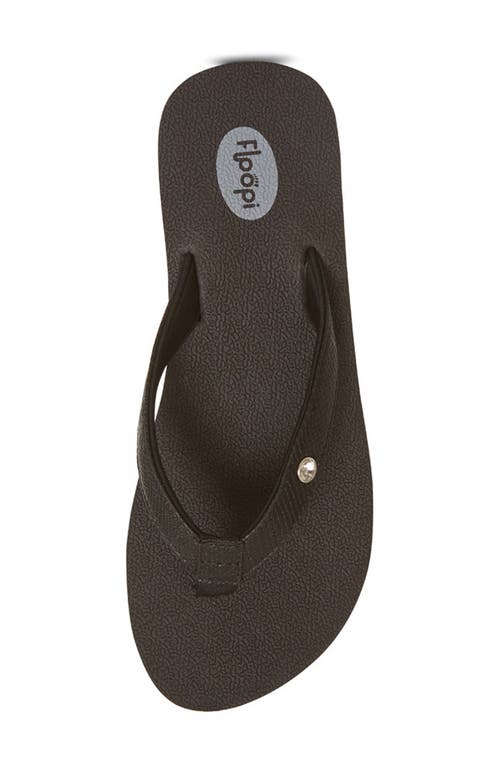 Floopi Flip Flop Wedge Sandal In Black