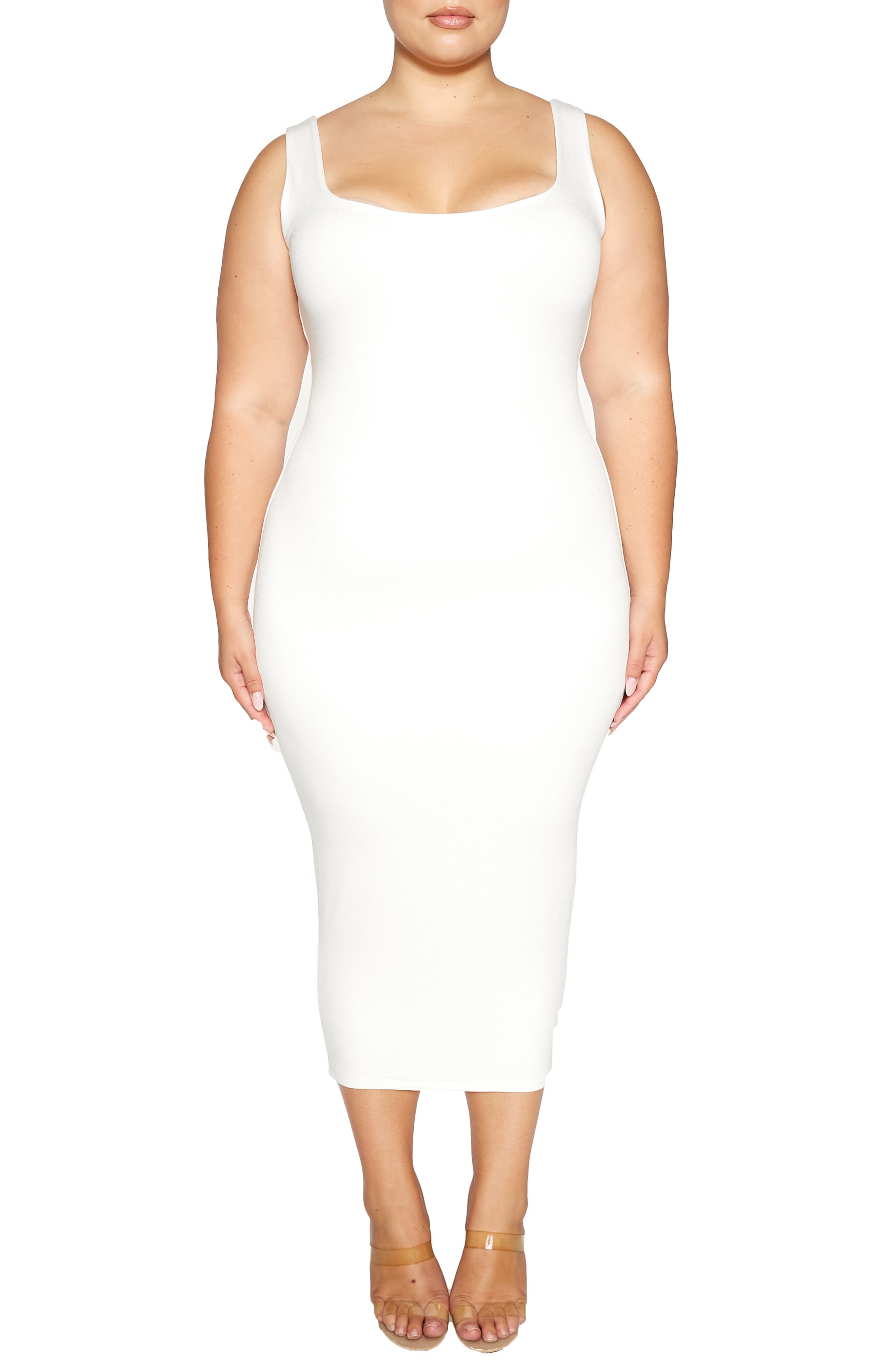 white plus size gown