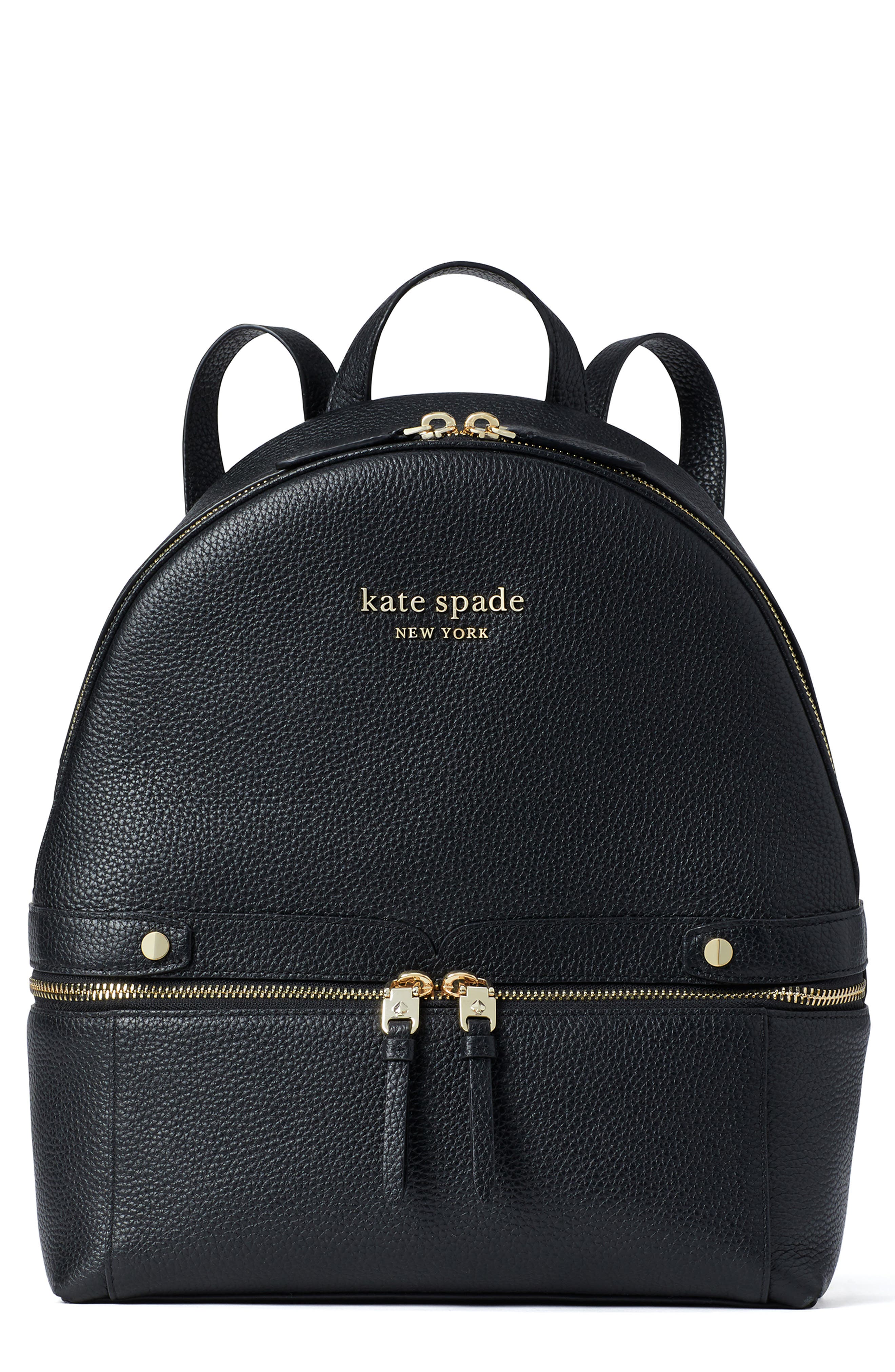 kate spade black backpack leather