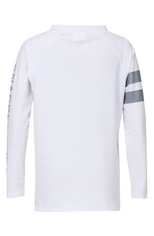 Shop Snapper Rock Kids' Raglan Long Sleeve Rashguard In White/grey