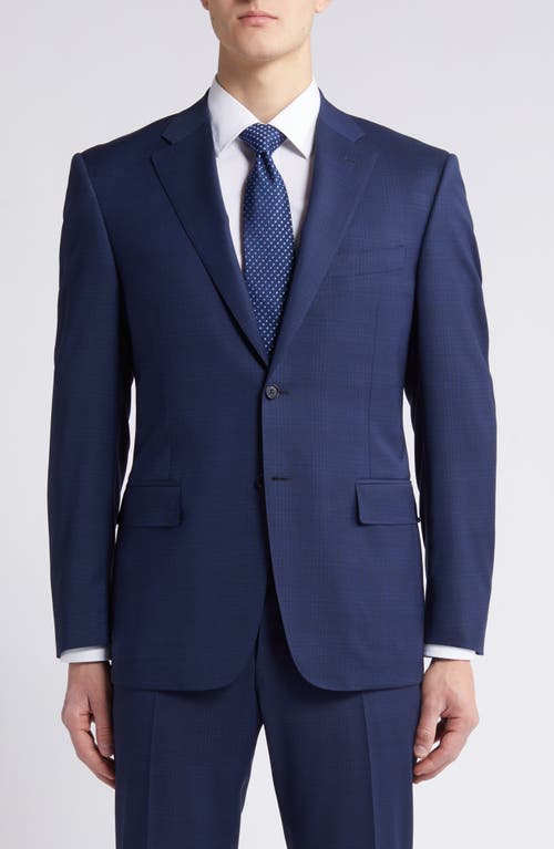 Shop Canali Siena Regular Fit Plaid Wool Suit In Dark Blue