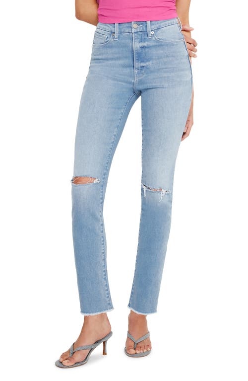 Good American Always Fit Classic Ripped Skinny Jeans Indigo664 at Nordstrom,