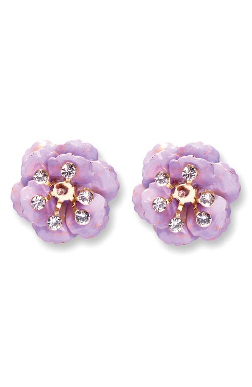 Carolina Herrera Small Flower Stud Earrings in Lilac at Nordstrom