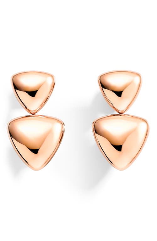Freccia Triangle Drop Earrings in Rose Gold