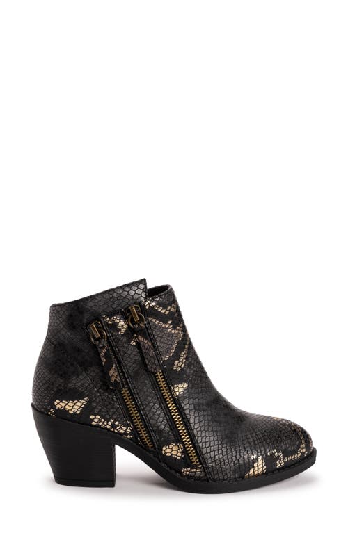 Muk Luks Yellowstone Yardley Bootie In Black Snake