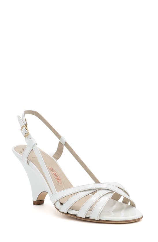 Shop Amalfi By Rangoni Camogli Slingback Sandal In White Patent - Platinum Buckle